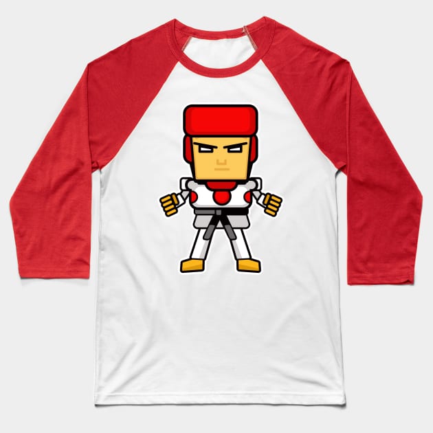 Red Corner Taekwondo Figther Baseball T-Shirt by erwinwira